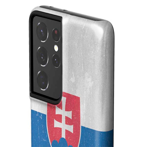 Slovakia Flag Distressed Galaxy S21 Ultra 5G Pro Case
